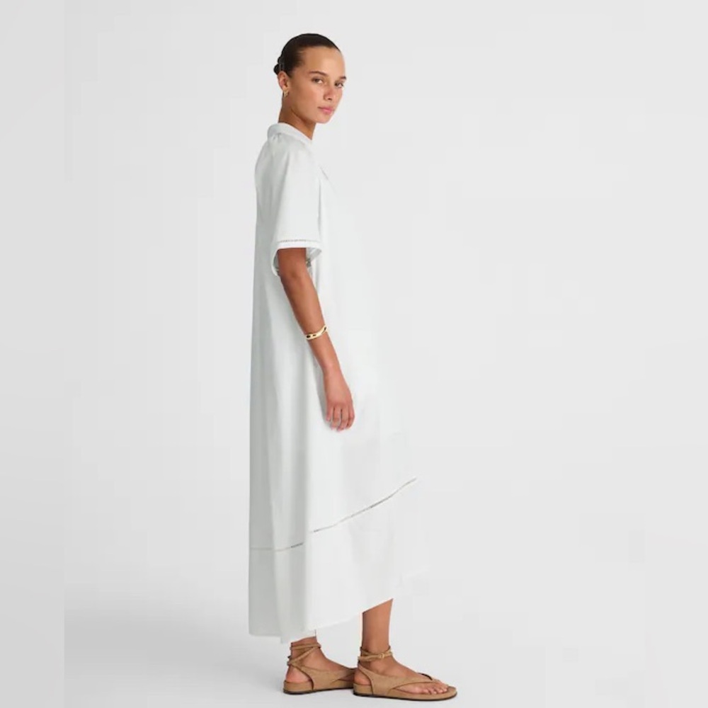 Madewell Poplin Splitneck Midi Shirtdress Size S - Picture 5 of 13